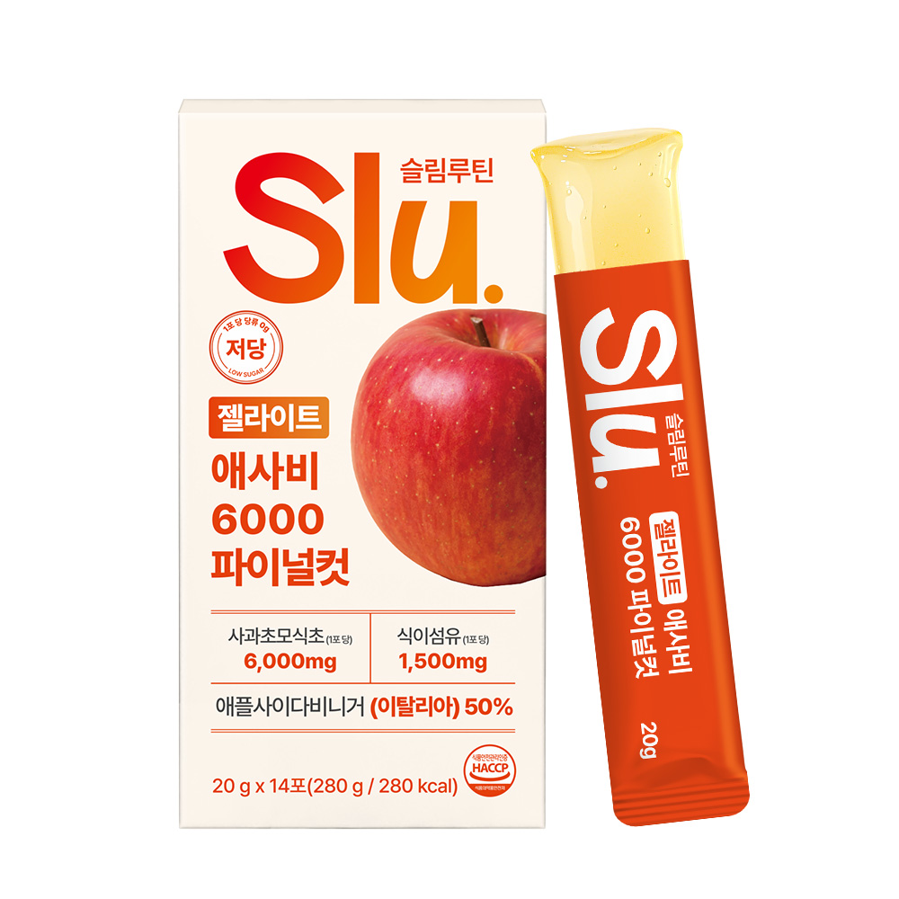 슬림루틴 슬루 <b>애사비</b> 젤리 <b>애플사이다비니거</b> 스틱 6000mg 14포, 1개