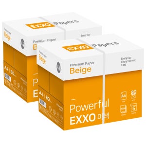 엑소베이지 A4 미색 복사용지(A4용지) 80g 2BOX(5000매) N배송