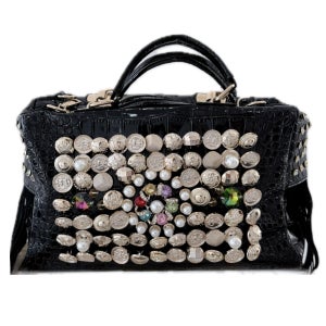 나까마79 악어가방사각백엠보백 미니핸드백비즈가방투웨이숄더백