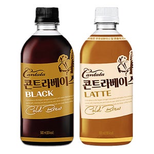칸타타 콘트라베이스 콜드브루 블랙 라떼 500ml 각6개총12개 대용량 편의점 커피 음료
