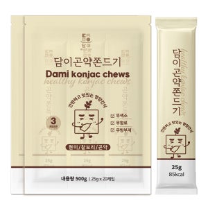 담이곤약쫀드기 25g 40개입 2봉 1000g 곡물 쫀드기