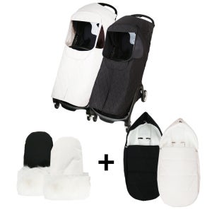 휴대용 유모차 커버 버터플라이 호환 버플1 버플2 방한커버 핸드머프 아이보리 풋머프블랙
