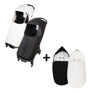 휴대용 유모차 커버 버터플라이 호환 버플1 버플2 방한커버 아이보리 풋머프 블랙