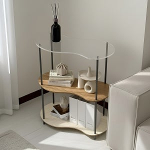 이가페 미드센츄리 거실테이블 3단 쇼파테이블 우드2+아크릴1