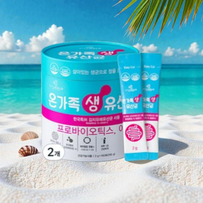 <b>비타할로</b> 온가족 생 유산균, 200g, 2개