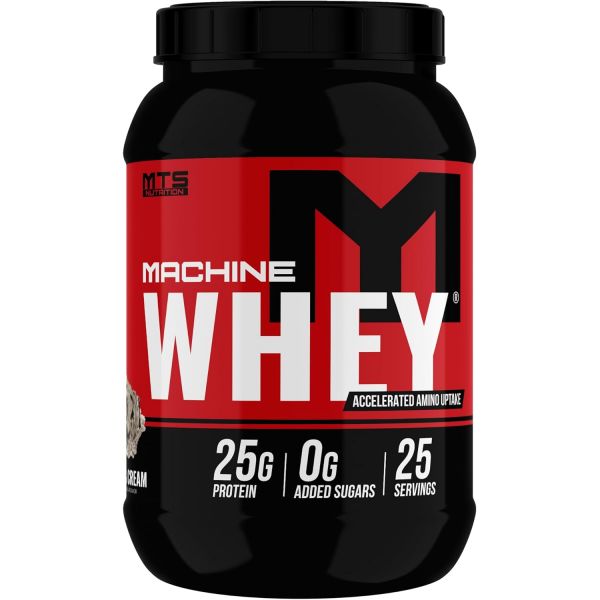 엠티에스 머신 유청 단백질 파우더 2파운드 용기 1회 제공량당 25그램 쿠키 앤 크림 맛 농축 분리 <b>혼합물</b> <b>아미노산</b> 스파이크