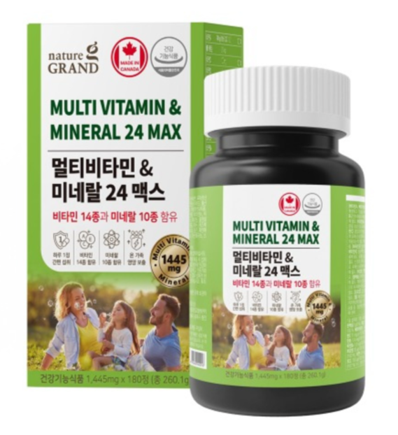 <b>네이처</b>그랜드 멀티비타민&amp;미네랄24 맥스 1,445mg x 180정
