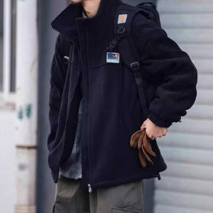 레귤러핏 남성 플리스 집업 하이넥 남성 겨울 자켓 캐주얼 간절기