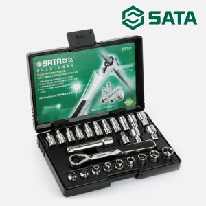 사타 SATA 육각 관통형 소켓 13mm 라쳇 세트 25PCS 09131 작업공구