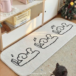 달떵 귀여운 스케치 퍼피 강아지 침대 침실 아기방 긴 러그 180x60cm