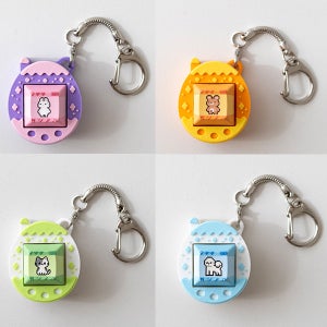 포켓 펫 입체 네모 키캡 키링 키보드와 호환 가능 열쇠고리 키홀더 키체인 청축 포인트키캡
