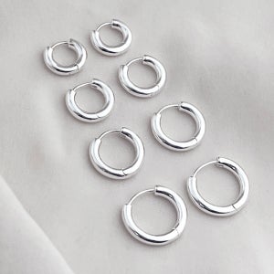 은은하네 925실버 볼륨 링 원터치 귀걸이 4size 3color