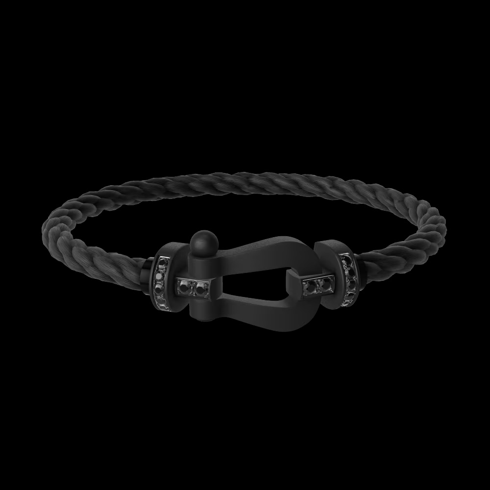 FORCE 10 BRACELET Black titanium and black diamonds large model