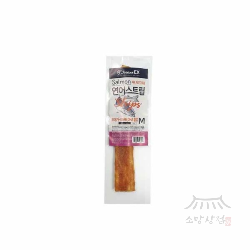 생활약방 [네츄럴EX] 연어츄스<b>트립</b>M 강아지수제껌 강아지껌간식
