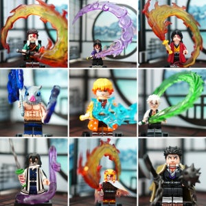 귀멸의칼날 이펙트 11종 세트 미피공방 귀칼 브릭 레고호환미니피규어 탄지로 젠이츠 코쿠시보