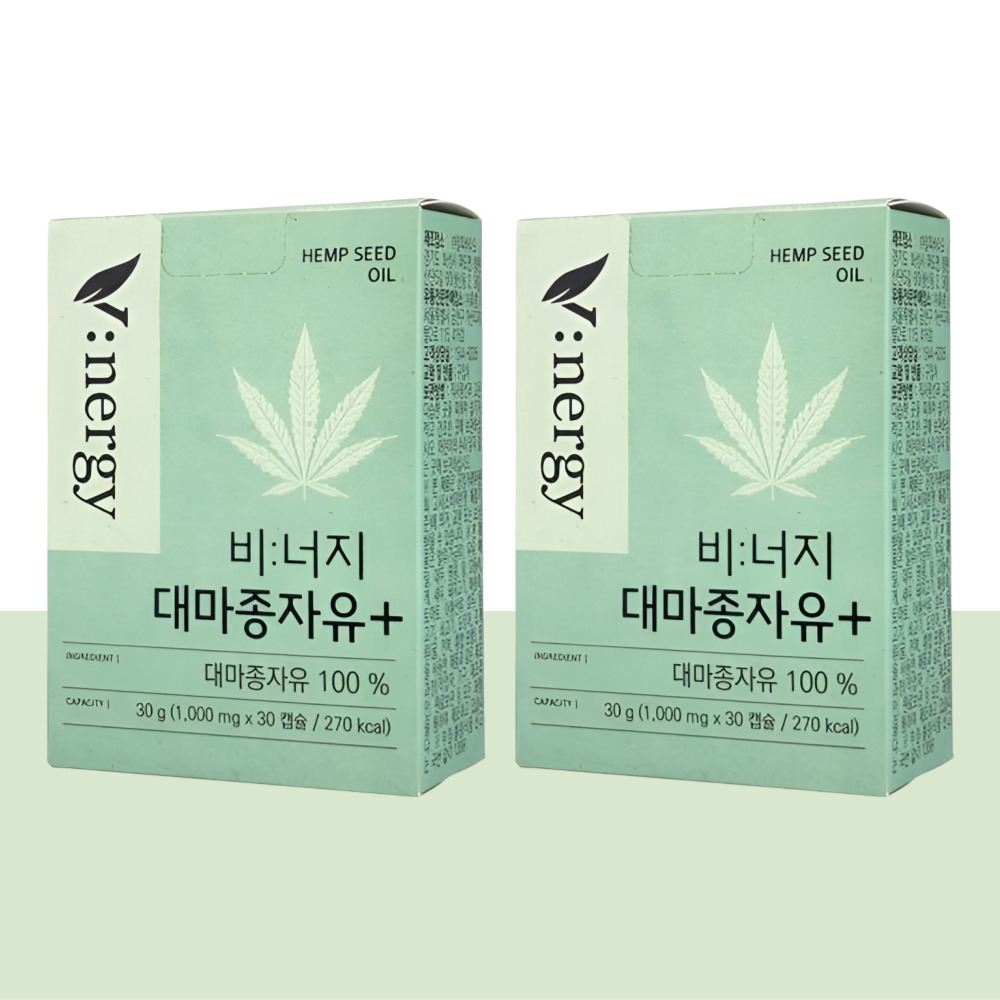 <b>휴럼</b> 비너지 대마종자유 플러스 대마씨유 대마종오일 100% 유기농 햄프씨드 2박스