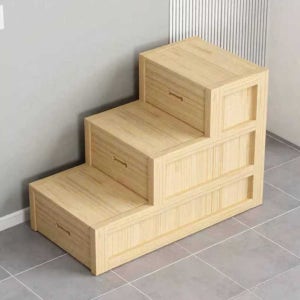 원목 계단 수납장 수납계단 서랍장 정리 서랍 캐비닛 가구 3단 발판 길이 90