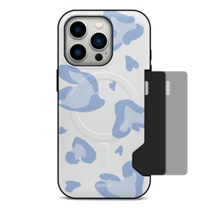 몬트 러브레오파드 맥세이프 카드 2장 수납 범퍼 케이스 스카이, 아이폰13 프로