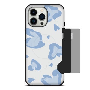 몬트 러브레오파드 맥세이프 카드 2장 수납 범퍼 케이스 스카이, 아이폰13 프로 맥스