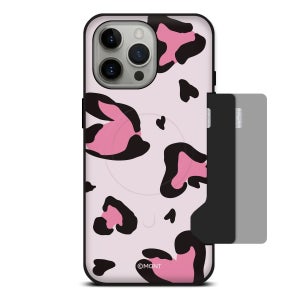 몬트 러브레오파드 맥세이프 카드 2장 수납 범퍼 케이스 핑크, 아이폰12 프로 맥스