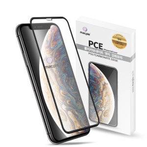 맥플 iPhone 폴리카보네이트엣지 액정 강화유리 아이폰XR, 1매입