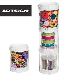 NE 투명원통 3단 소품보관 수납정리함