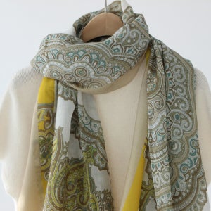 경량 캐시미어 100 직사각 숄 머플러 봄 겨울 롱 머플러 베이지 옐로우