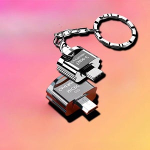 키링고리형 휴대용 SD 카드 리더기 마이크로5핀 C타입