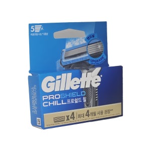 질레트 면도날 퓨전 프로쉴드 칠 5중날 4개입