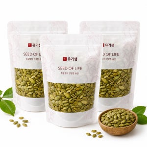 국산 생호박씨 100% 120g x 3봉 무첨가 생원물 건강간식 단호박씨 25년산