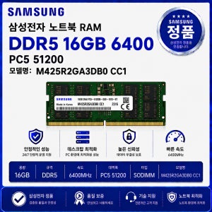 삼성 DDR5 노트북 RAM 16GB 6400 PC5 51200