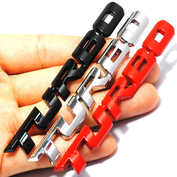 호환 9.71.1 cm 자동차 스타일링 자동차 터보 부스트 로딩 부스트 3D 금속 <b>크롬</b> 아연 합금 3D 엠블럼 배지 스티커 데칼