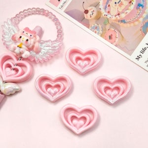 안공사 아크릴비즈 세겹하트 핑크 볼꾸 키링만들기 비즈공예재료