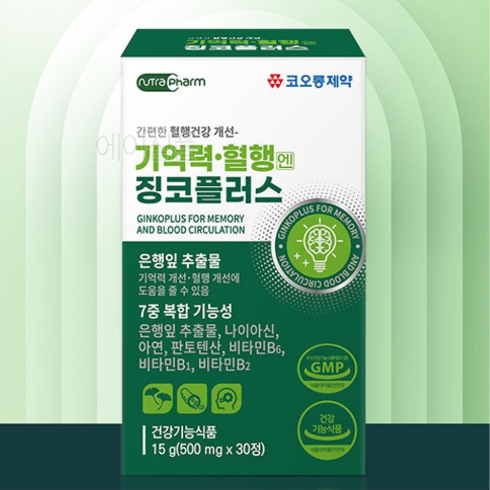 징코 빌로바 <b>은행엽건조엑스</b> 비타민B 영양제 2P 깅코 감퇴개선