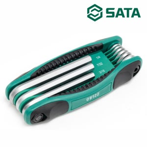 사타 SATA 접이식 육각 렌치 세트 9PCS INCH 09122 폴딩랜찌