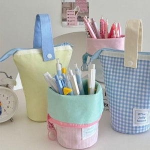 스탠드 필통 펜파우치 펜홀더 메이크업 주머니 선물 대학생 고등학생