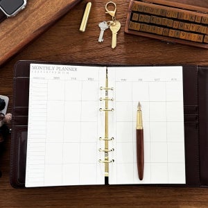 유어유닝 A6 6공 다이어리 속지 월간 먼슬리 플래너 노트 모눈 무지