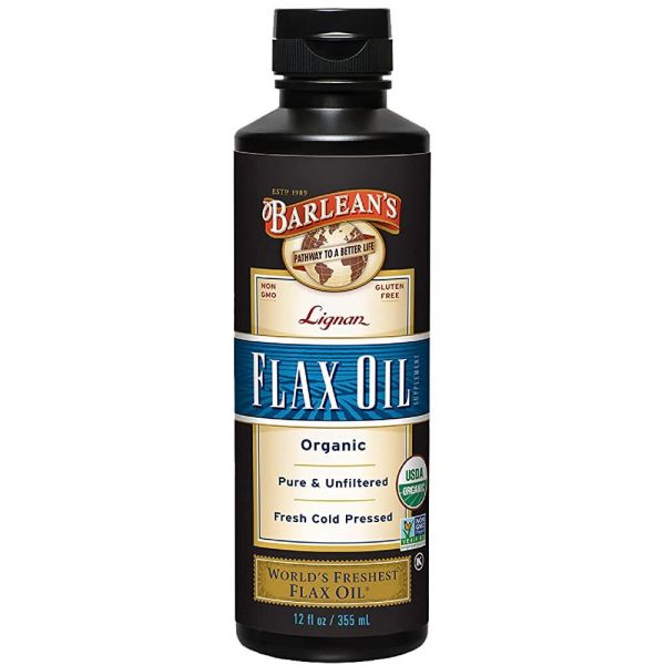 냉압착 아마씨의 Barlean’s 리그난 아마씨 오일 7 ALA 오메가 3 지방산 심장 건강 정선 비건 USDA 유기농 논 GMO 글 리그난 아마 오일 - 946.4ml(32온스)