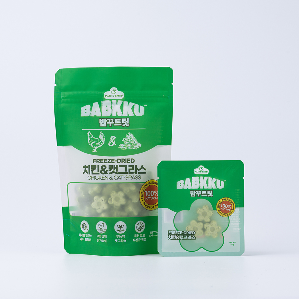 팡드미 밥꾸 트릿 꽃 모양 고양이 강아지 유산균 동결건조 간식 닭가슴살+밀싹, 30g