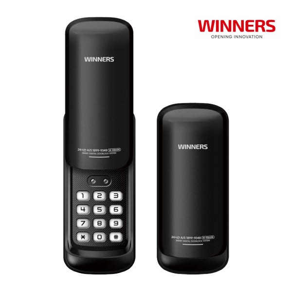 위너스 현관문 디지털도어락 현관 번호키 손잡이없음 전자 보조키 교체 설치 W-RB60N