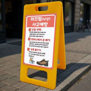 미끄럼 낙상 사고예방 A형 거치대 포맥스결합 입간판 표지판 중 단면