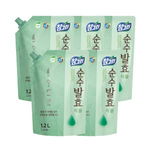 기름기제거 참그린 주방세제 순수발효 식물 1.2L 5개