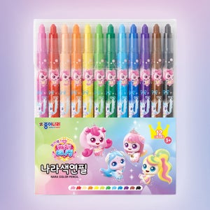 종이나라 캐치티니핑 색연필 12색 돌돌이 돌려쓰는 샤프식 펜