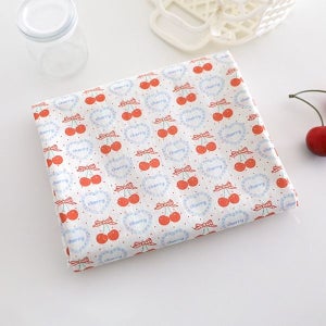 DTP 프린팅 40수 체리 도트 면원단 하트퐁당체리 SL929