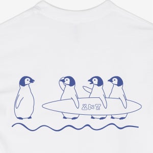 남자 오버핏 펭귄서퍼 그래픽 반팔티 스트릿 프린팅 트리플에이 PENGUIN SURFER
