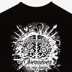 남자 오버핏 브레인 그래픽 반팔티 스트릿 프린팅 트리플에이 BRAIN