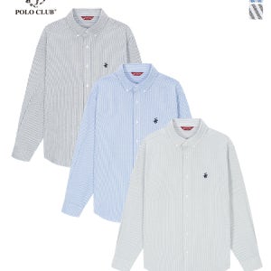비버리힐즈폴로클럽 3PACK 사계절 스트라이프 옥스포드 긴팔 셔츠