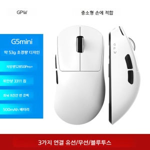 GPW G5 4세대 무선 게이밍 마우스 GPW G5mini 화이트 53g PAW3311 공식 표준 구성
