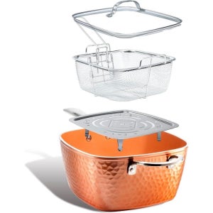 고담 스틸 논스틱 스퀘어 딥 프라이팬 세라믹 코팅 9.5인치 대형 쿠킹 팬