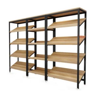 우드 과일 매대 2.8m 경사형 마트 진열대